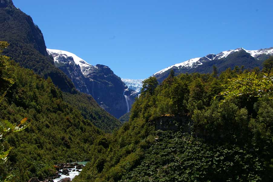 View of glacier Queulat in National Park Patgonia