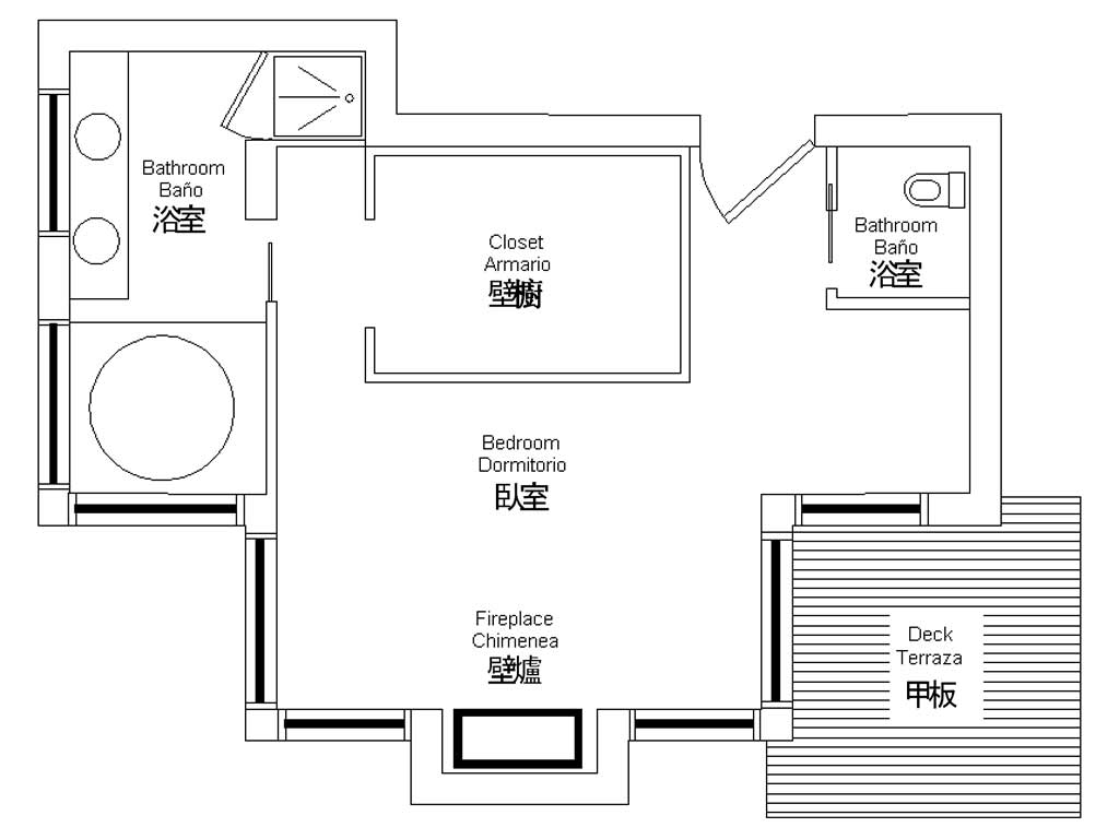 Plan of bedroom lodges